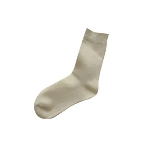 Women Winter Thickened Warm Nylon Crew Socks Solid Color Minimalist Knitted Long Socks Daily Casual Thermal Socks