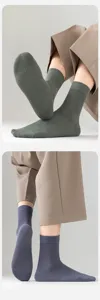 Men's breathable mesh solid color mid-tube socks comfortable summer daily wear footwear fashion