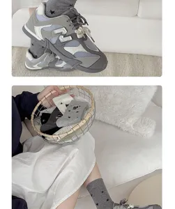 Women cotton mid-tube socks cute cartoon cat embroidery breathable spring summer casual