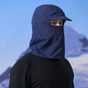 Berretto da sole all'aperto blu scuro con maschera facciale cappello antivento invernali uomo