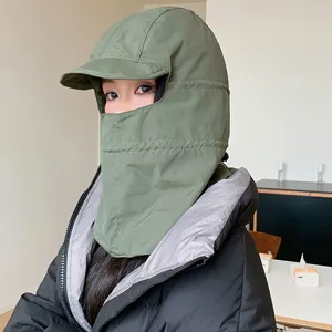 Berretto da trapper antivento invernale con maschera facciale integrata cappello da sci