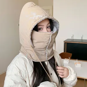 Winter thermal windproof hooded balaclava face cover hat for cold weather outdoor sports.