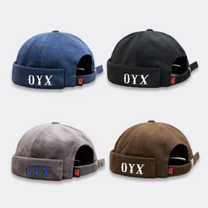 Unisex Corduroy Docker Hat Retro Rolled Cuff Skull Cap Hip Hop Streetwear Watch Cap Für Männer Frauen