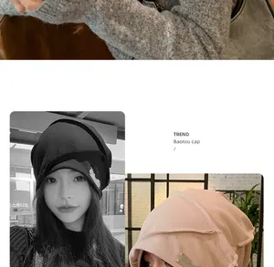 Modische gestrickte Beanie Mütze für Damen, ideal für den Herbst und Winter Streetwear Style.