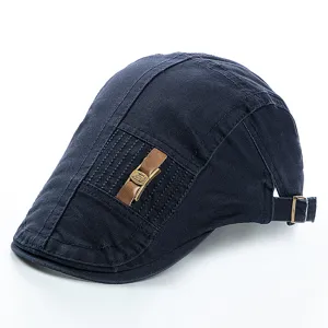 Men Women Retro Flat Cap Cotton Polyester Blend Casual Outdoor Ivy Hat Adjustable Beret Solid Color Daily Visor Cap