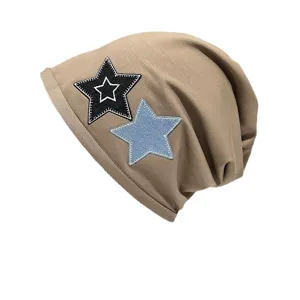 Bonnet slouchy brodé d'étoiles de style américain pour hommes et femmes mode casual wear