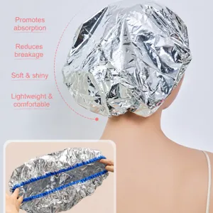 Thermal Hair Care Cap Aluminum Foil Tin Foil Hair Mask Cap Heat Insulated Self Heating Hair Steaming Cap Hair Salon Tool