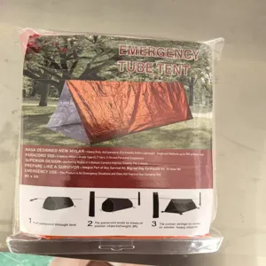 Tienda de tubo de emergencia refugio térmico Mylar impermeable 8x4 pies camping