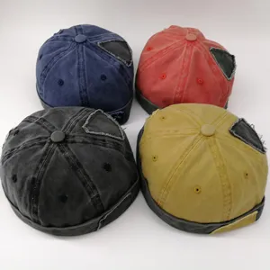 Gorra docker lavada vintage sombrero retro estilo calle gorro marinero sin estructura 4