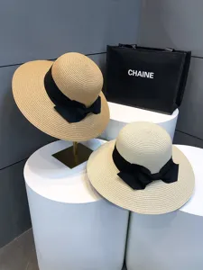 Chapeau de Paille à Large Bord pour Femmes Été Plage Protection Solaire UV Pliable Voyage