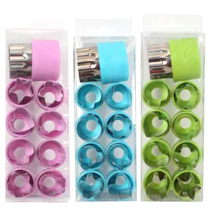 Edelstahlschneider Set für Gemüse und Obst mit Handschutz zum Backen von Keksen und Formen.