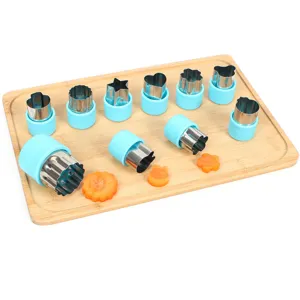 Edelstahl Gemüseschneider Set Obst Ausstechformen mit Fingerschutz für Kinder Plätzchen Backen.