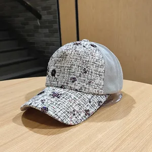 Cappello da baseball donna con paillettes e rete traspirante primavera estate stile casual