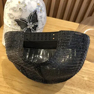 Damen Sommer Sonnenhut Strass Schmetterling spitze Baseballcap stilvolle Netz Kappe