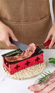 Mini cheese raclette grill with wooden handle, perfect for home cooking and melted cheese.