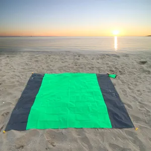 Waterproof beach mat picnic blanket portable folding polyester camping outdoor sunset scene detail