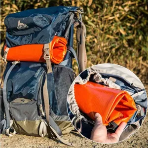Manta de emergencia portátil para camping al aire libre, alfombrilla térmica de aluminio plegable.