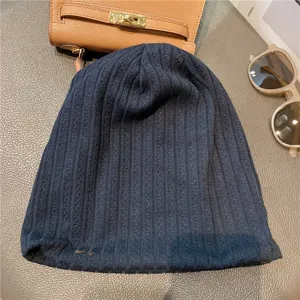 Soft breathable ribbed knit sleep cap for daily wear and post-chemotherapy comfort.