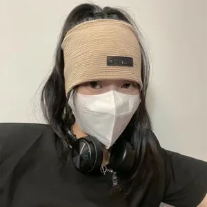Elastische sport haarband voor dames en heren, gebreide effen hoofdband vrijetijdskleding.