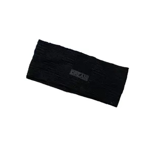 Elastische sport hoofdband voor vrouwen zwarte gebreide haarband met rubberen patch