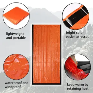 Saco de Dormir de Supervivencia de Emergencia Manta Térmica Impermeable Equipo de Camping Senderismo al Aire Libre Impermeable de Rescate