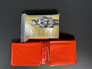 Outdoor emergency poncho survival waterproof windproof thermal camping gear rescue orange 1pc
