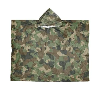 Camouflage emergency raincoat for outdoor camping survival waterproof thermal warm poncho gear