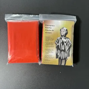 Poncho de supervivencia de emergencia detalle, equipo impermeable y a prueba de viento camping.