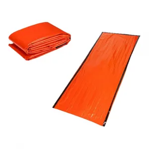 Saco de dormir de emergencia termico de pelicula de aluminio PE para exteriores, manta de rescate.