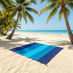Tapis de plage imperméable portable pliable bicolore natte de pique-nique pour camping en