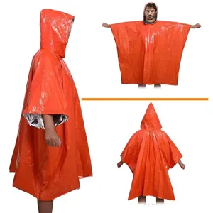 Outdoor Emergency Raincoat Survival Thermal Poncho Waterproof Windproof Camping Hiking Insulated Gear