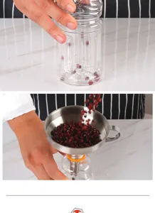 Entonnoir de cuisine en acier inoxydable avec filtre pour huile et grains, outil pratique.