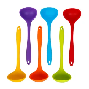 Colorful silicone soup ladle kitchen tool large integrated all-inclusive spoon for porridge hot pot