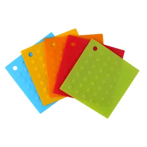 Silicone Pot Holder Heat Resistant Mat Non-Slip Table Trivet Flexible Kitchen Hot Pad Multi-shape Coaster Set
