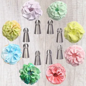 Edelstahl russische Tüllen Set für Kuchen Dekoration, langlebige kugelförmige Spritztüllen.