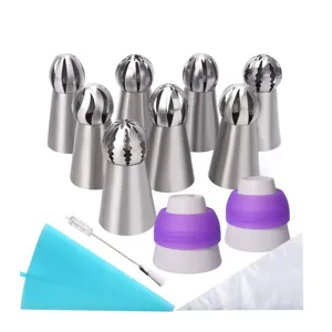 Edelstahl russische Spritzbeutel Tüllen Set Kuchen Dekorieren Backwerkzeuge Kit