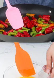 Silicone kitchen spatula set heat resistant baking scraper cooking tool for home kitchen use
