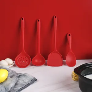 Silicone Kitchen Utensils Heat Resistant Non-Stick Spatula Spoon Soup Spoon Rice Paddle Cooking Utensil Set