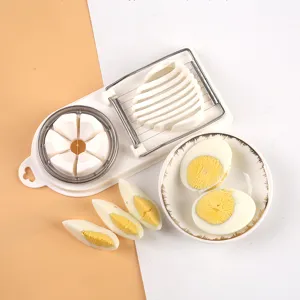 Tagliauova Manuale Multifunzionale con Filo in Acciaio Inossidabile e Base in Plastica PP per Strumento da Cucina