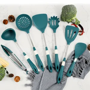 Stainless Steel Silicone Cooking Spatula Heat Resistant Non Stick Kitchen Utensil Ergonomic Handle