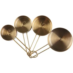 Set di 4 misurini in acciaio inossidabile ramato per cucina pasticceria e cottura