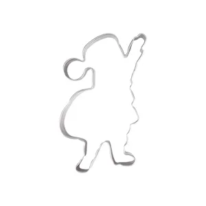 Tagliabiscotti in metallo babbo natale per dolci natalizi, stampo da forno 3D grazioso.