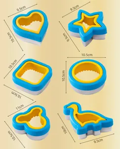 High quality 6-piece stainless steel cookie molds set with various shapes and sizes.