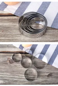 Roestvrijstalen ronde koekjessnijder set, multifunctionele nesting bakringen voor gebak.