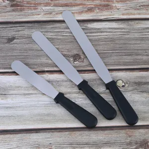 Stainless Steel Cake Spatula With Plastic Handle Straight Icing Spatula Baking Tool For Kitchen Pastry Decorating