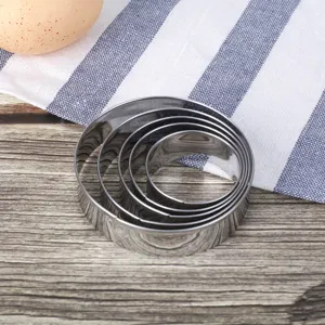 Roestvrijstalen ronde koekjessnijder set voor bakken gebak taart koekjes mal gereedschap.