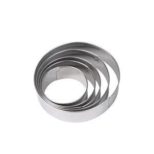 Roestvrijstalen ronde koekjessnijder set voor bakken gebak DIY taartvormen, metalen ringen.