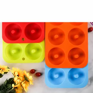 Silicone donut mold 6 cavity non-stick baking pan round cake DIY mold for kitchen tools