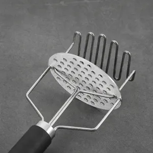Stainless steel potato masher dual layer kitchen tool food mashers durable handle.