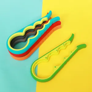 Multi-functional 4-in-1 jar bottle opener kitchen gadget for easy opening multi-color